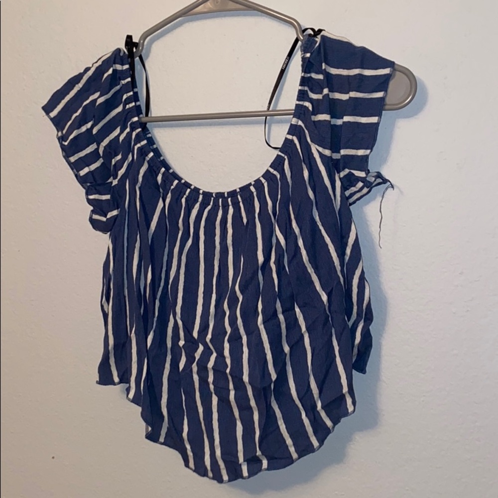 Off the shoulder striped top